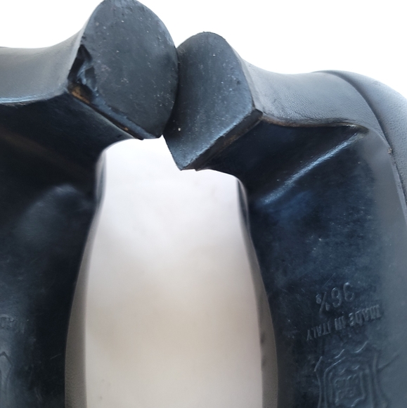 Gianni Versace Vintage Leather Mary-Jane Heel Shoes Black EU36.5 - Picture 9 of 11